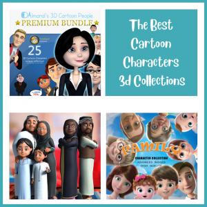top 3 cartoon characters 3d collection turbosquid