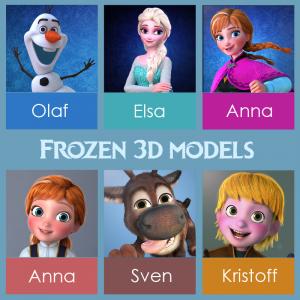 Frozen Disney characters rigged 3d models turbosquid