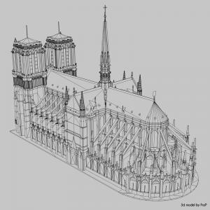 notre dame wireframe 3d model turbosquid