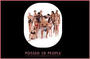3d people with swimsuits