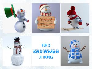 top 5 snowmen 3d models turbosquid