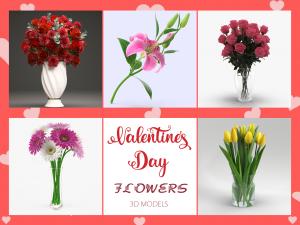 valentine's day flowers 3d model turbosquid