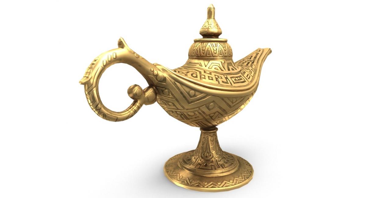 Aladdin Magic Lamp Vintage Gold 3d Model Best Of 3d Models
