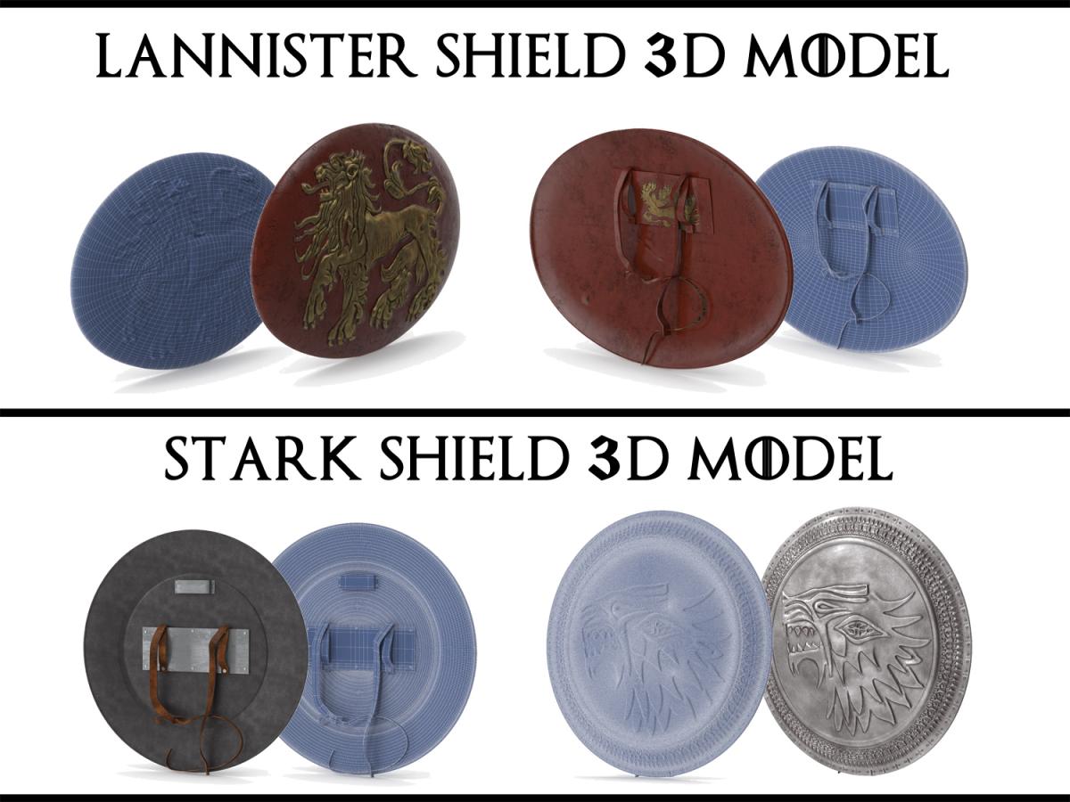 Game Of Thrones Iron Throne And Shields 3d Collection Best Of 3d