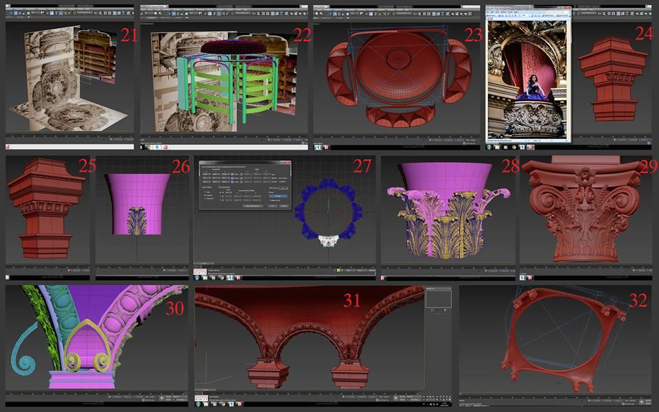 ceiling area opera garnier 3d model turbosquid