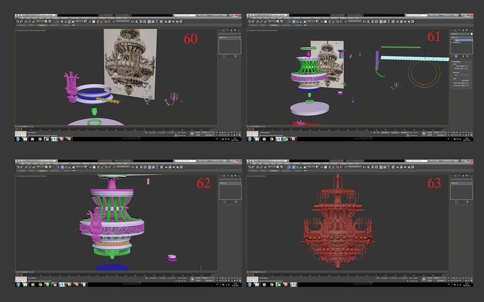 opera chandelier 3d model turbosquid