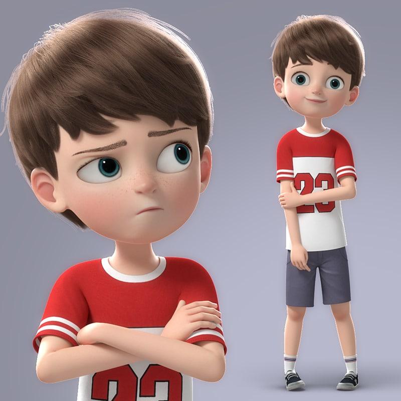 Cartoon Boy Rigged 3D model | Best Of 3d Models