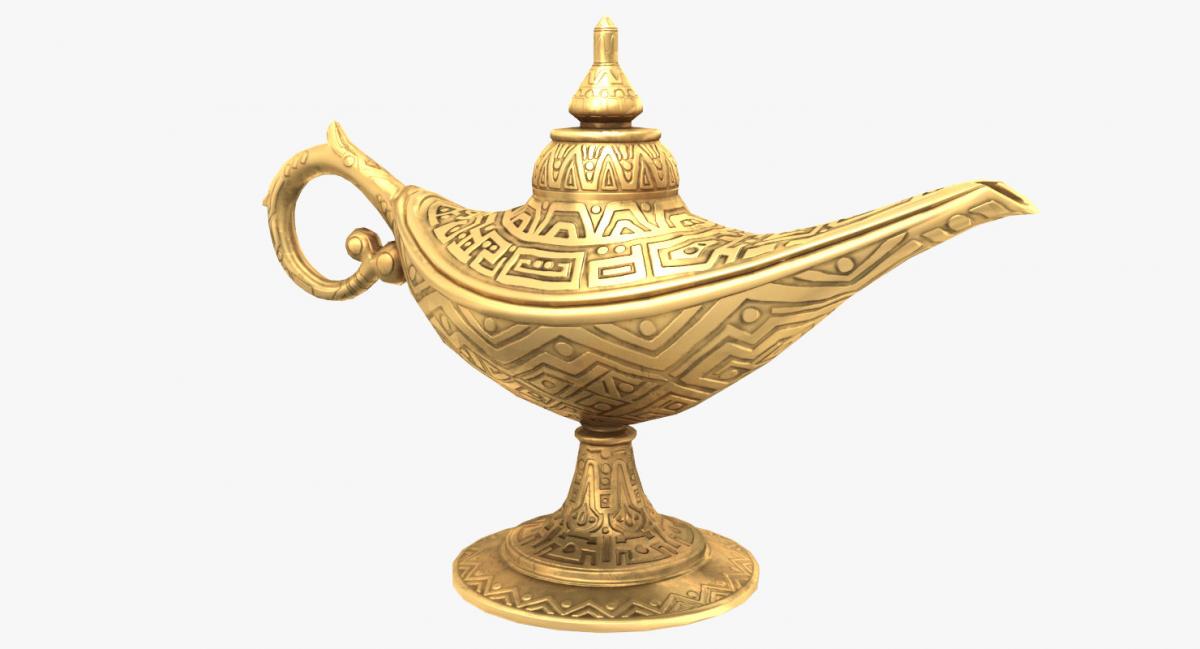 Aladdin Magic Lamp Vintage Gold 3d Model Best Of 3d Models