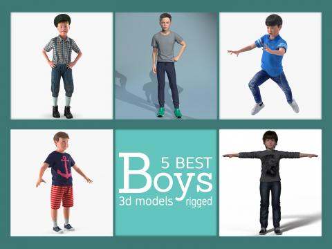 kids rigged 3d models turbosquid best boys 3d models rigged turbosquid