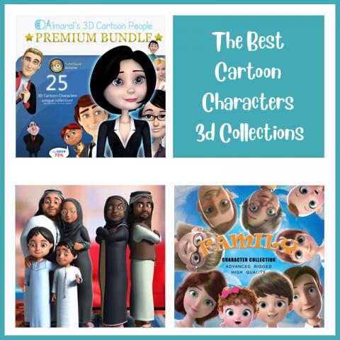 best 3d collections with cartoon people turbosquid top 3 cartoon characters 3d collection turbosquid