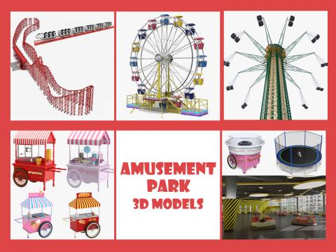 amusement park 3d models turbosquid