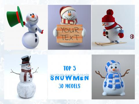 top 5 snowmen 3d models turbosquid
