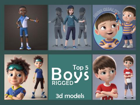 the best cartoon boys rigged 3d models top 5 cartoon boys rigged 3d models