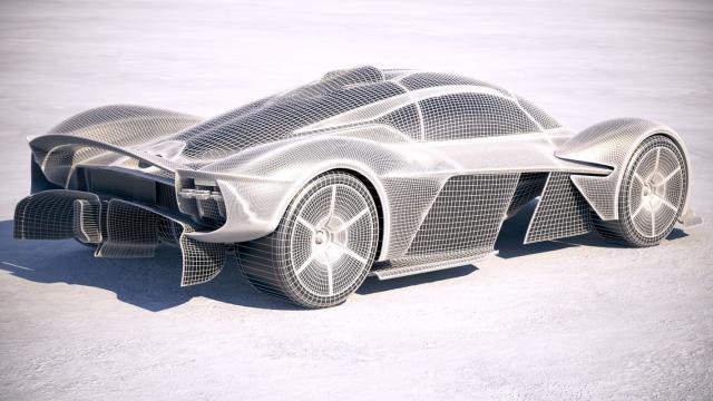 3d model of a silver car