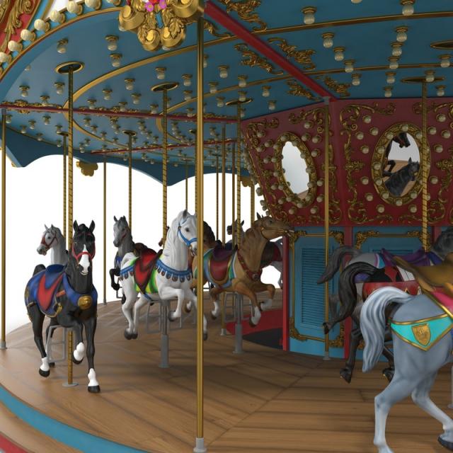 carrousel exterior 3d model turbosquid