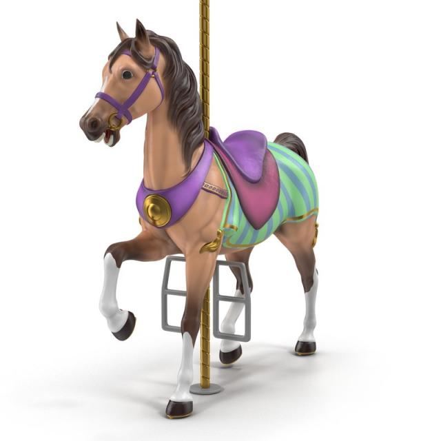 horseabout carousel 3d model turbosquid