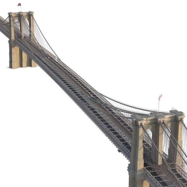 new york city manhattan bridge 3d model turbosquid
