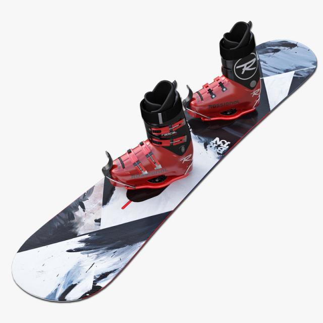 snowboard and boots 3d model turbosquid