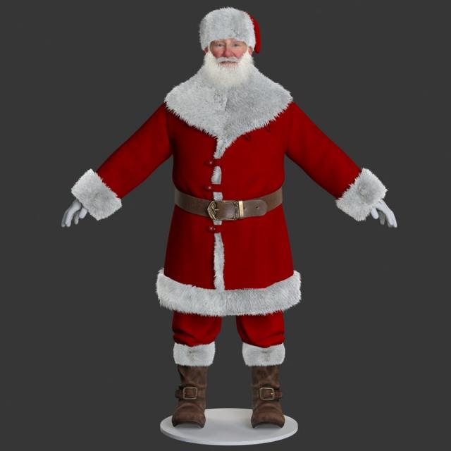3d model santa claus static turbosquid