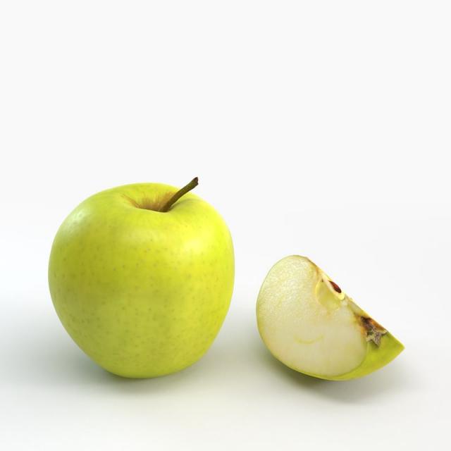 Fruit 3d model 3d model of cut apple