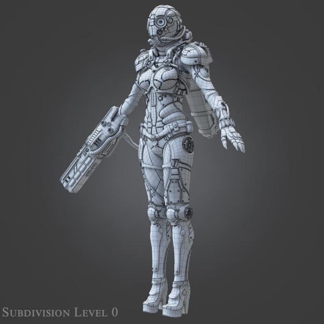 sci-fi fighter suit 3d model turbosquid