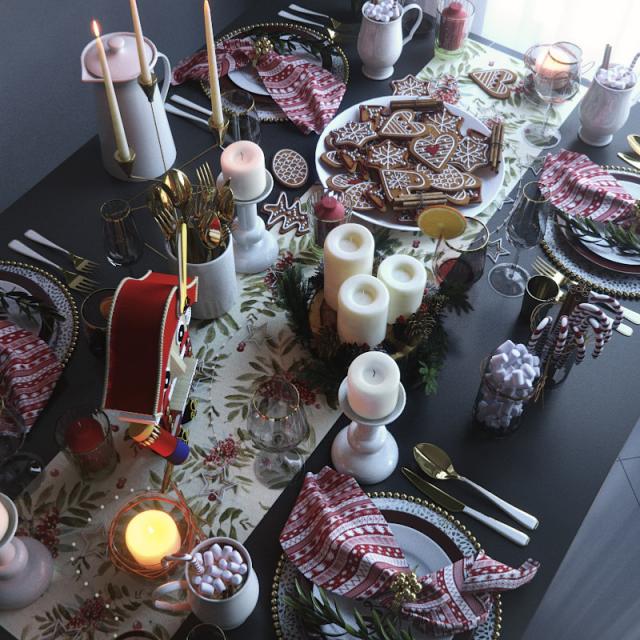 christmas table 3d model turbosquid