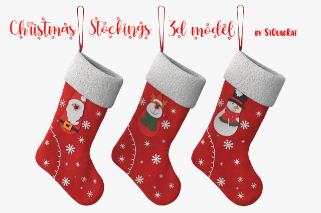 christmas stockings 3d model turbosquid