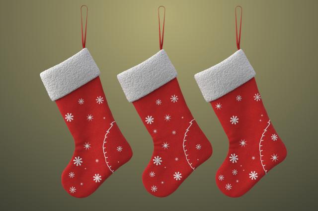 christmas socks 3d model turbosquid