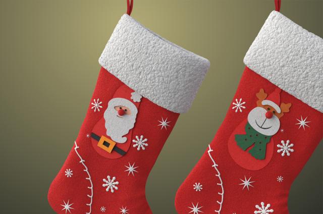 holiday stockings with santa claus 3d model turbosquid