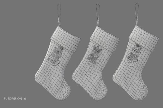 holiday decoration stocking 3d model turbosquid