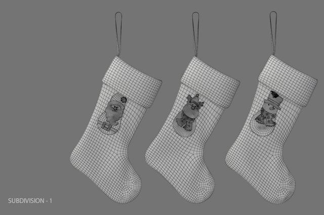 sock-shaped bag for gifts 3d model turbosquid
