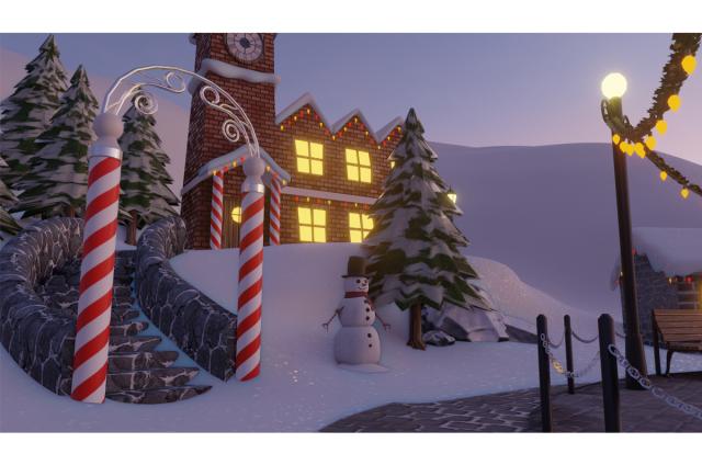 3d christmas city 3d model turbosquid