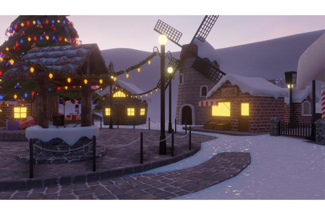winter town 3d model turbosquid