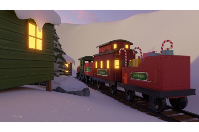 christmas train 3d model turbosquid