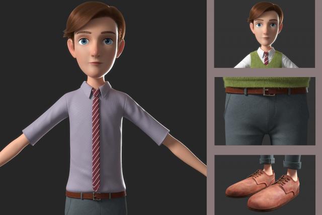 toon male character 3d model turbosquid