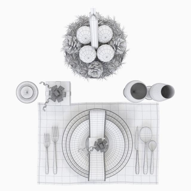 new year tableware 3d model turbosquid christmas table decor 3d model turbosquid