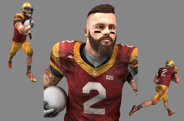 super bowl player 3d model rigged and animated turbosquid