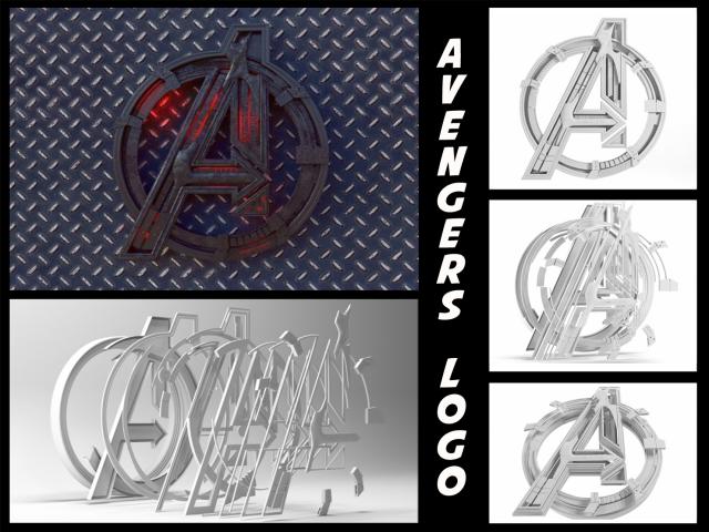 avengers logo age of ultron 3d model 3dexport