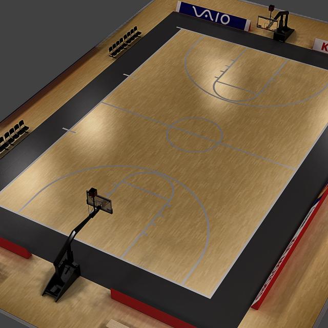 basketball court 3d model turbosquid