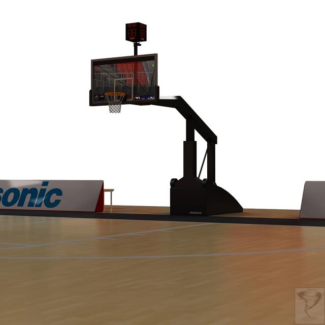 basket on basketball court 3d model turbosquid