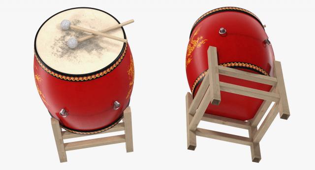 Chinese percussion musical instrument 3d model turbosquid