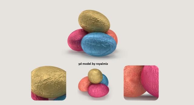 chocolate easter eggs 3d model turbosquid