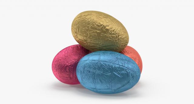 eggs in colorful foil 3d model turbosquid