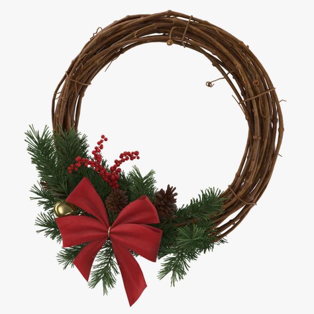 xmas wreath with bells and bow decor 3d model turbosquid christmas wreath 3d model turbosquid