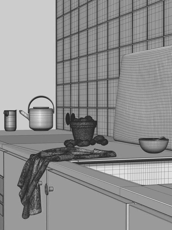 kitchen accessories 3d model turbosquid