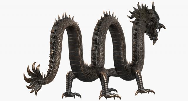 snake-like dragon with four legs 3d model turbosquid