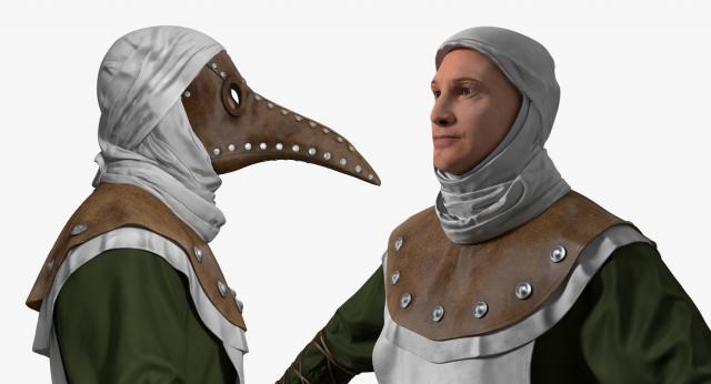 man with a plague doctor costume 3d model turbosquid