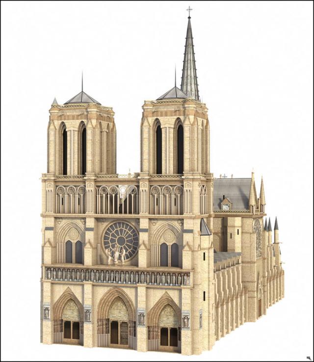notre dame paris 3d model turbosquid