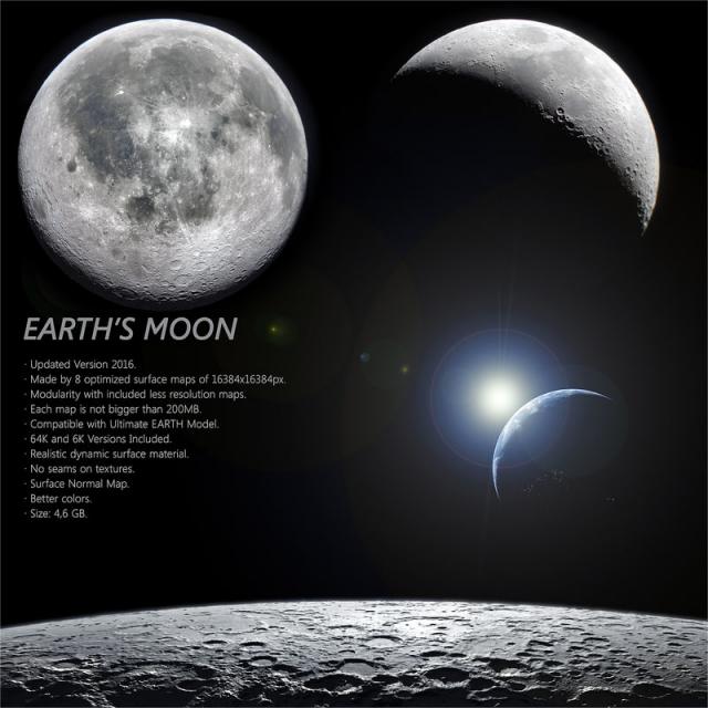 earth moon 3d model turbosquid