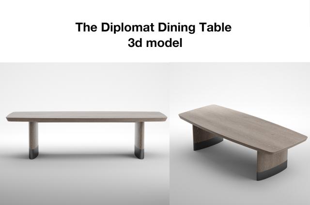 The Diplomat Dining Table Holly Hunt 3d model